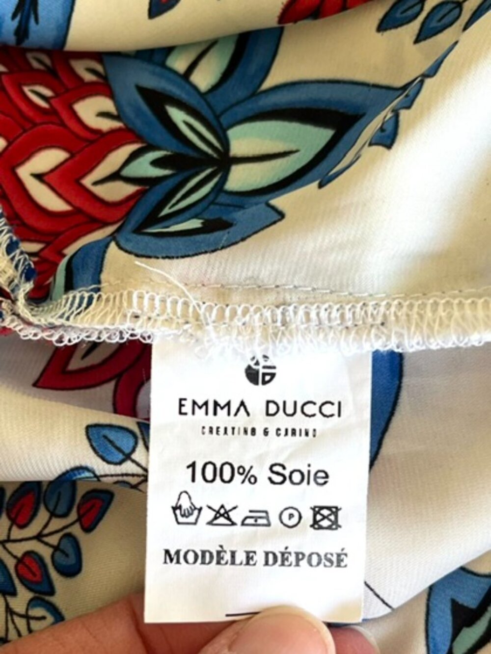 French Designer Emma Ducci 100% Silk Maxi Shirt Dress | Size 10 - Picture 12 of 12
